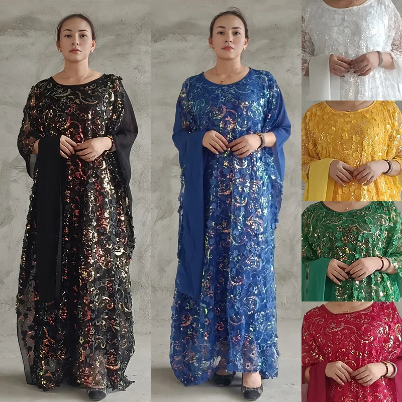 African Dresses for Women Evening Wedding Dress Dubai Morocco Kaftan Dubai Party Gown Boubou Robe Embroidery Ankara Dashiki 3PCS