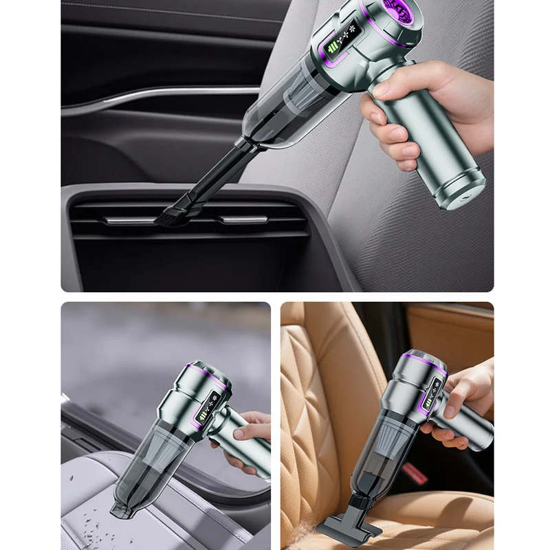 4 in 1 휴대용 무선 차량용 진공청소기 USB 충전 고출력 가정 및 차량용 강력 미니 무선 진공청소기
