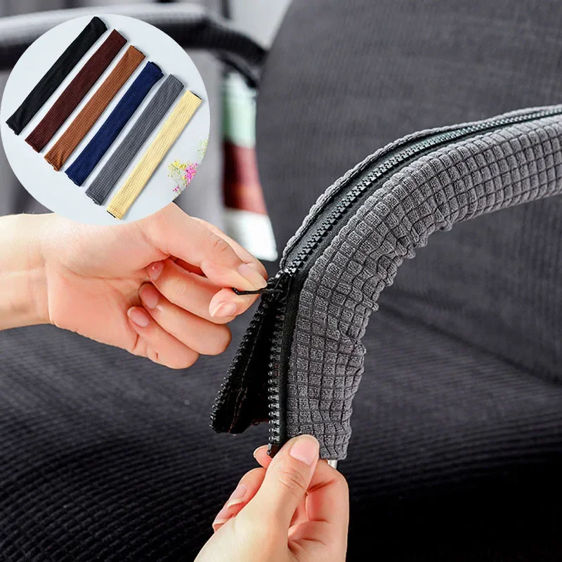 

1 Pair 2 Pieces Chair Arm Cover Office Computer Chair Arm Cover Spandex Anti-Fouling Dustproof Chair Arm Cap with Zipper