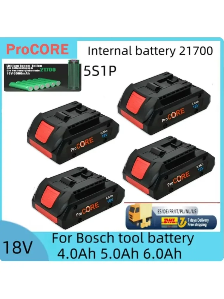 Für BOSCH Professional 18V 21700 6,0Ah Akku ProCORE 18V Li-Ionen-Akku Ersatz für BAT609 BAT618 mit BMS