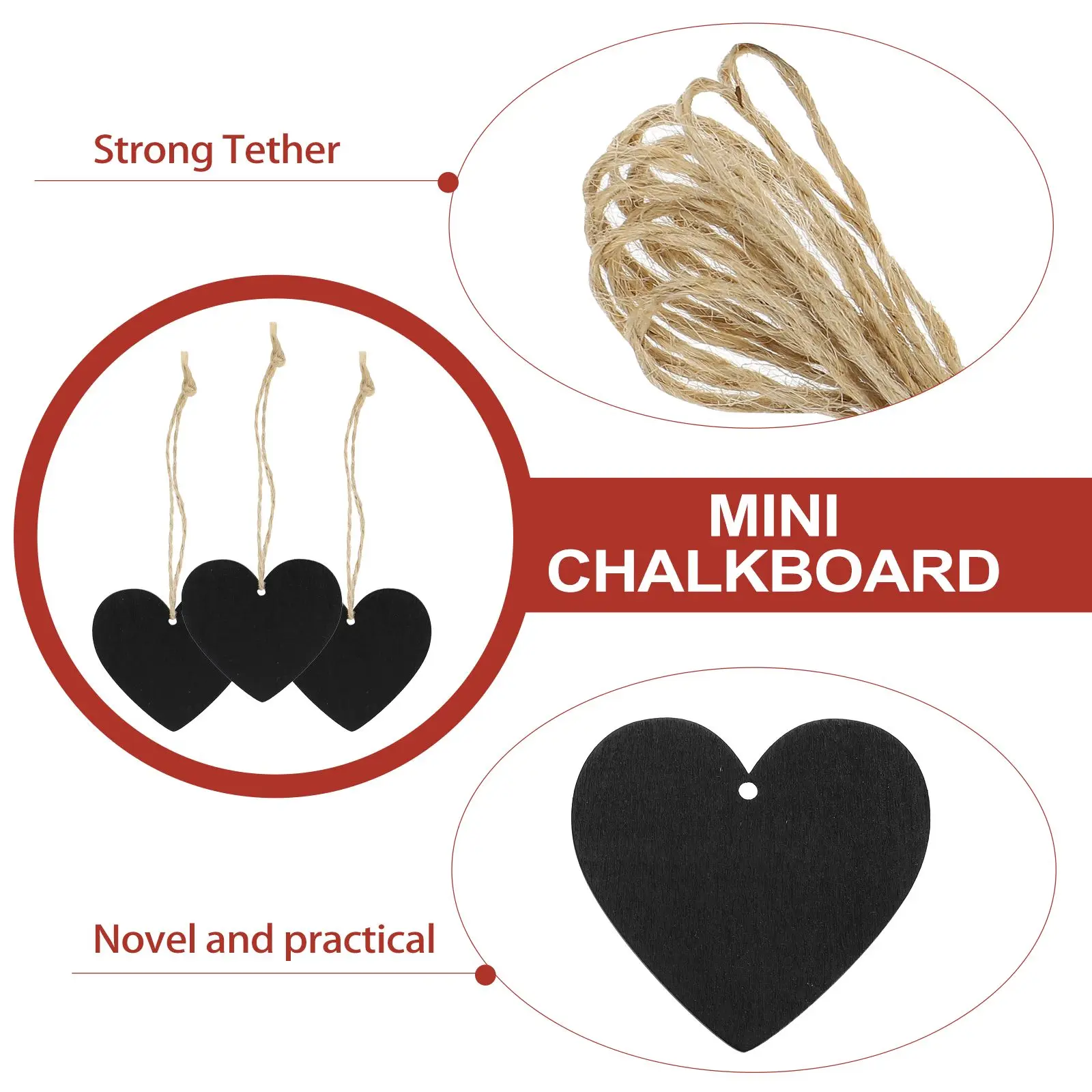

100 Pcs Double Sided Blackboard Pendant Mini Chalkboard Tags Small Hanging Wood Sign Quality Material Reusable Creative Gifts