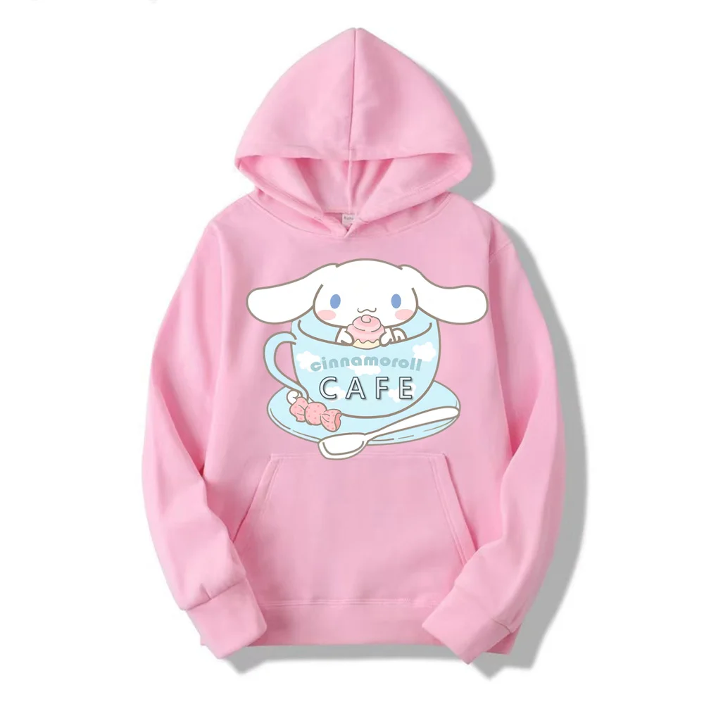 Sudadera con capucha de Cinnamoroll My Melody para niños y niñas, Tops informales de estilo japonés, Sanrio Kawaii, otoño e invierno, 2024