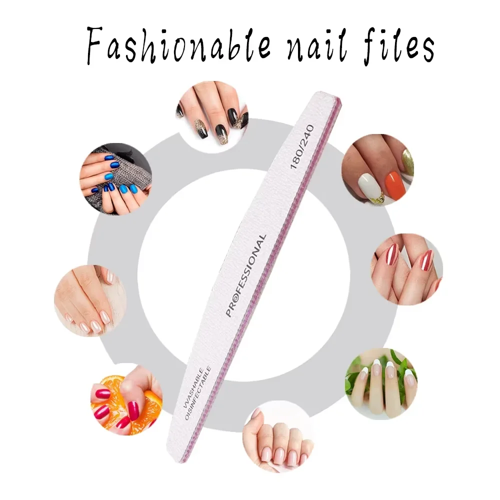 ชุดตะไบเล็บมืออาชีพ 180/240 กริต กระดาษทรายขัดเล็บ ตะไบขัดเงา อุปกรณ์ทำเล็บมืออาชีพ