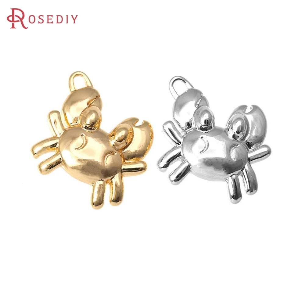 

4PCS 15x15MM 18K Gold Color Brass Crab Charms Pendants High Quality Diy Necklace Earrings Charms Jewelry Making Accessories