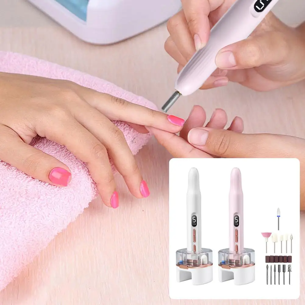 1set Professional Material Nail Drill Machine Electric Nail Sander Milling Cutter For Manicure Set Gel Polish Remover Tools