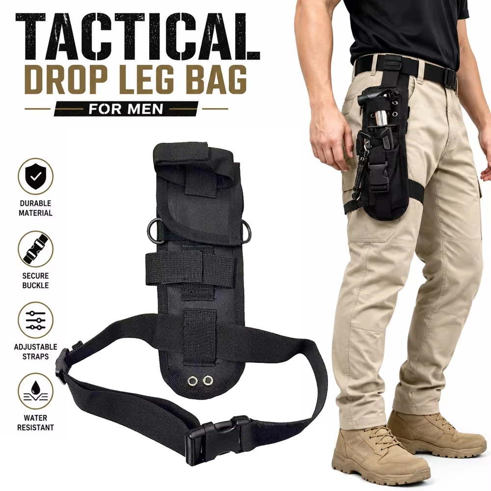 

Tactical Drop Leg Bag for Men, Quick Release Thigh Pack, Water Resistant Waist Fanny Pack for Hiking Motorcycle CS
