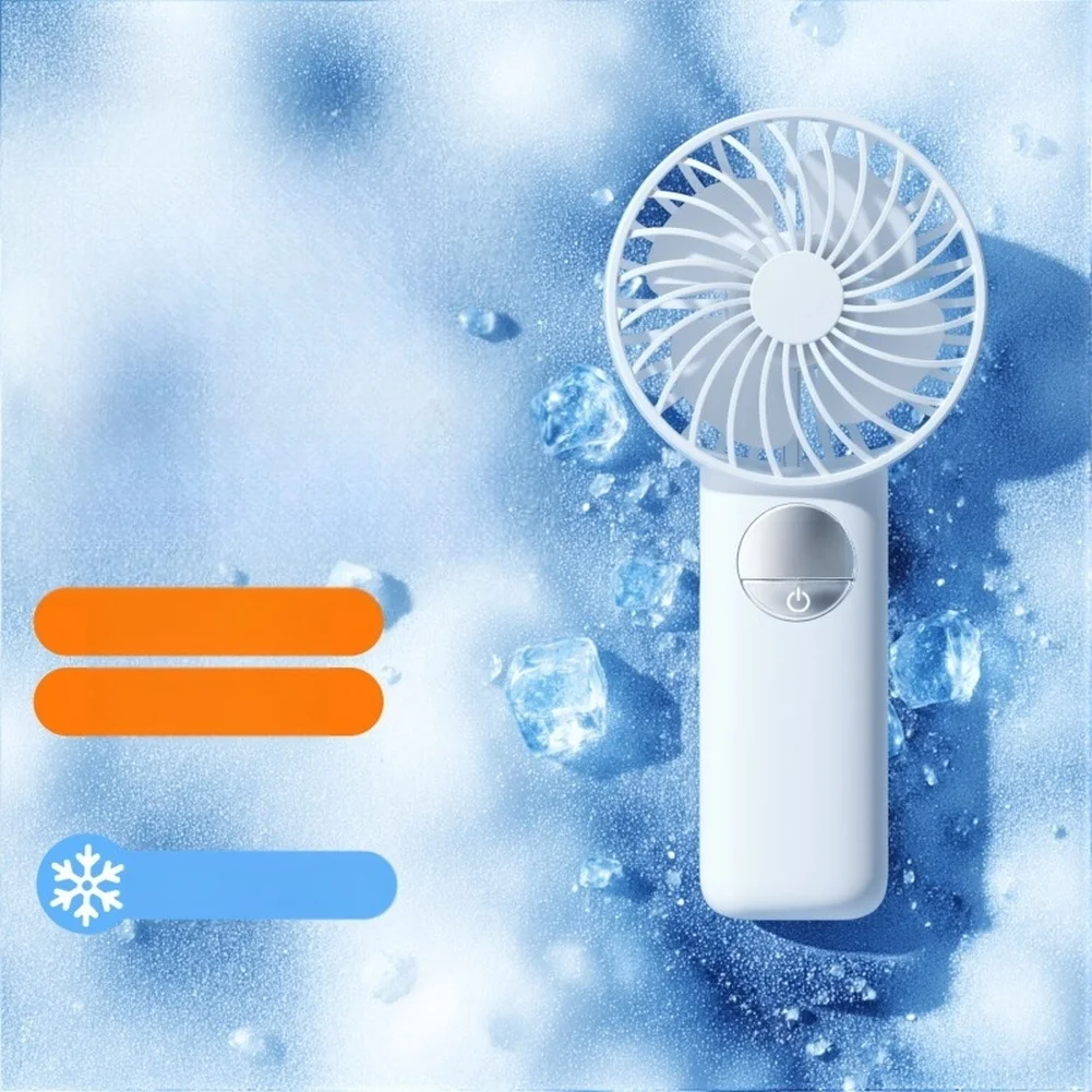Handheld Fan USB Charging 5 Adjustable Speeds Digital Display for Battery and For Velocity Monitoring 1800mAh Built-in Battery