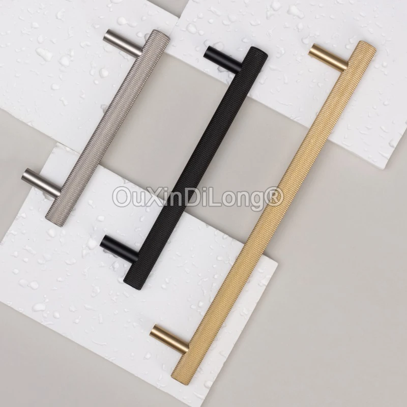 

4PCS Solid Brass Knurled T-Bar Furniture Pulls Handles Drawer Pulls Cupboard Wardrobe Closet Dresser TV Cabinet Pulls Handles