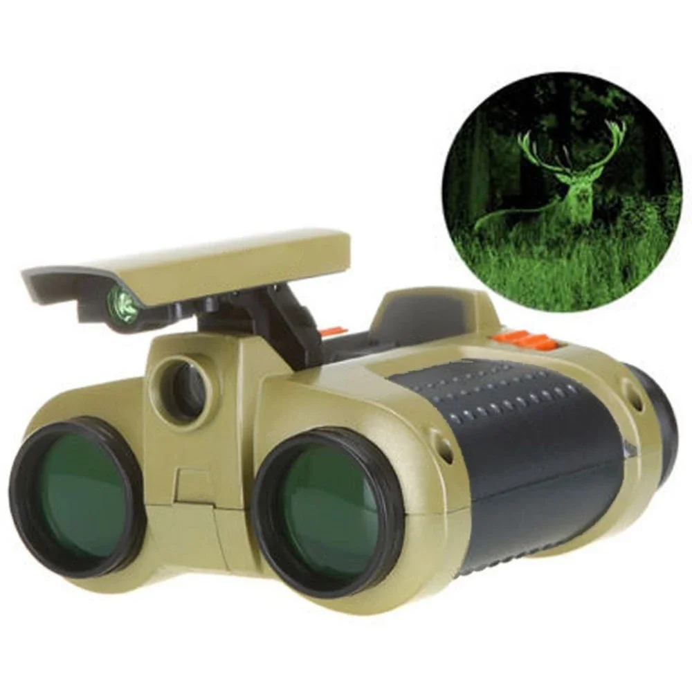 4x30 Binoculars with Night Vision Pop-up Light Kids Toy Binoculars Long Range Spy Viewer Outdoor  Wildlife Fun Watch