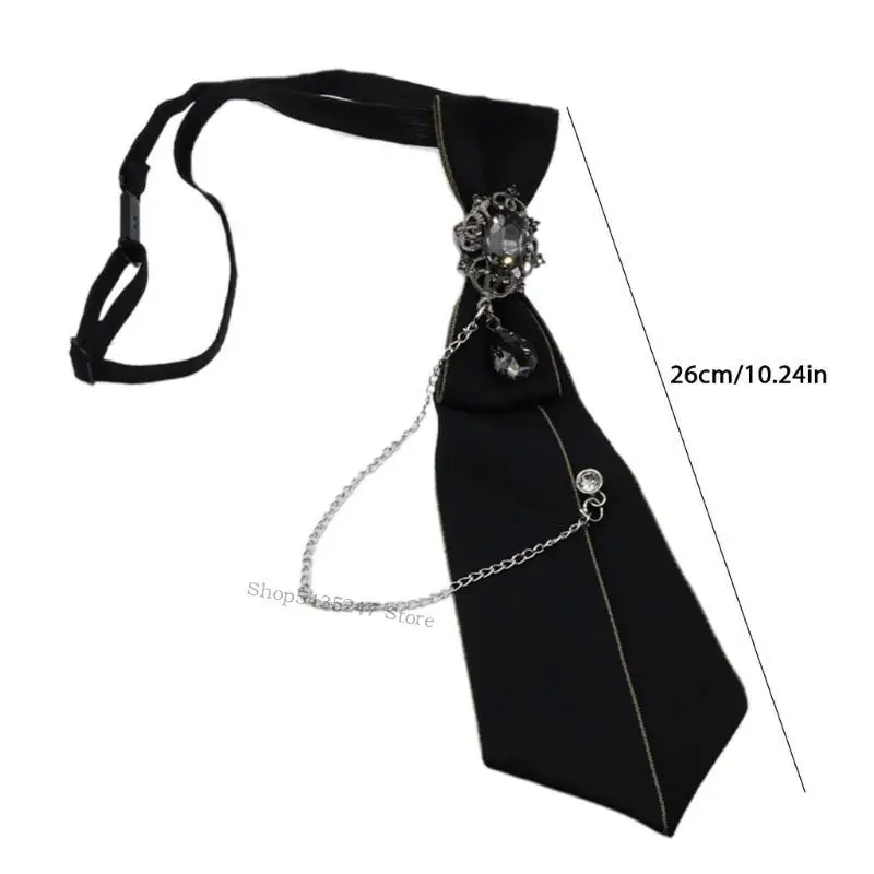 Gravata gótica charme charme charme da corrente metal gótica para o uniforme escolar H7EF