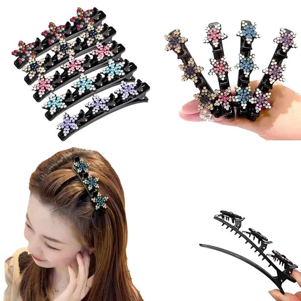 Women Elegant Flower Pearls Braid Hairpins Sweet Hair Decorate Clips Bangs Hold Barrettes Headband Fashion Hair Accessories Set