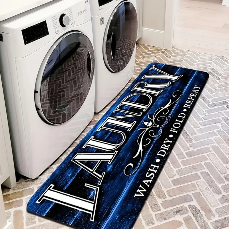 1PC，Light Luxury Cool Dark Blue Laundry Room Decorative Long Strip Carpet，Bedroom、Living Room、Carpet mats suitable for indoor sc