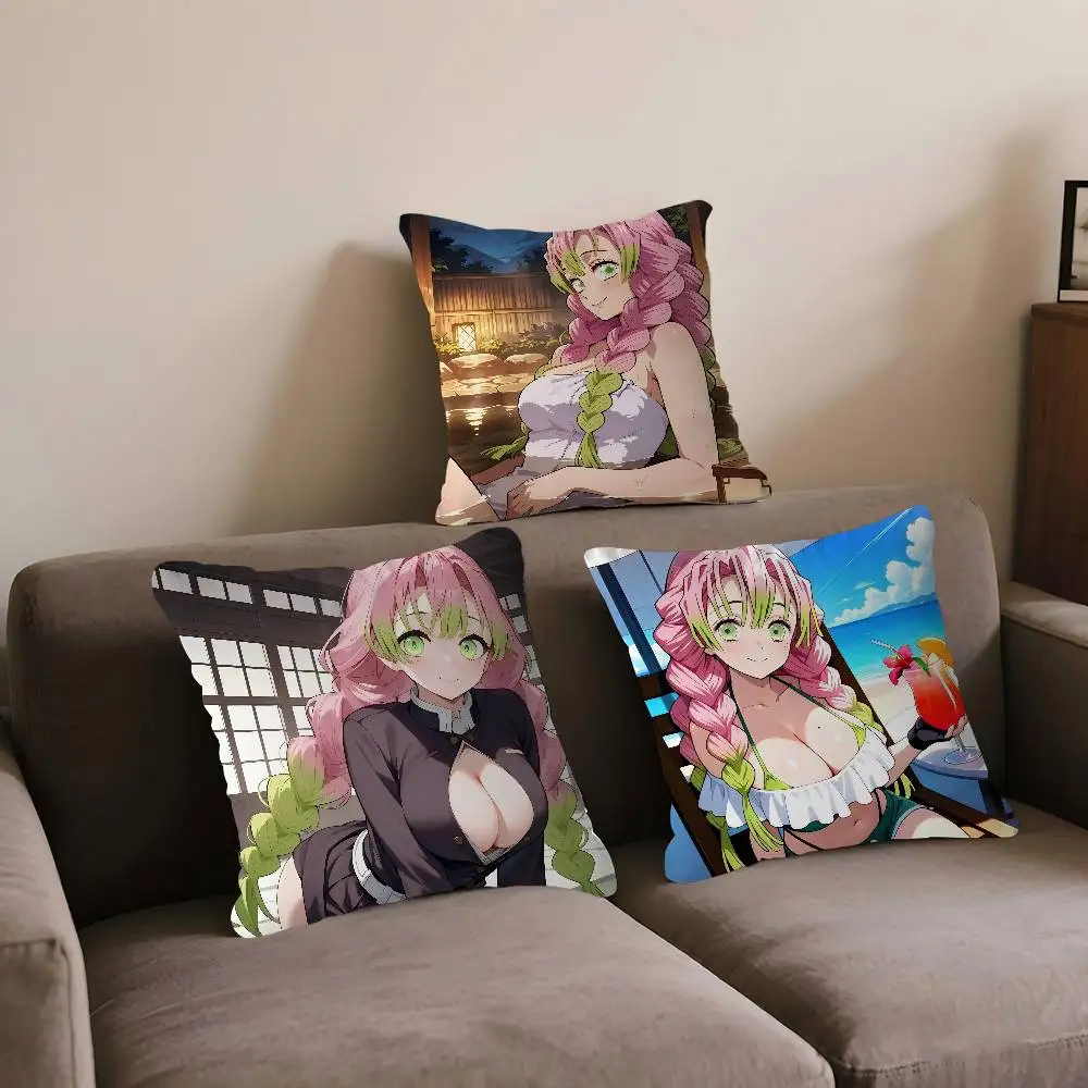 

Anime M-Mitsuri-Kanroji Pillow Cushion Cover Pillowcase Living Room Sofa Home Decor Customized