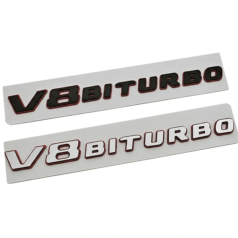 

3D V8 BITURBO Emblem Car Side Fender Badge Sticker For Mercedes W204 W205 C63 W212 W213 E63 G63 Auto Styling Decal Accessories