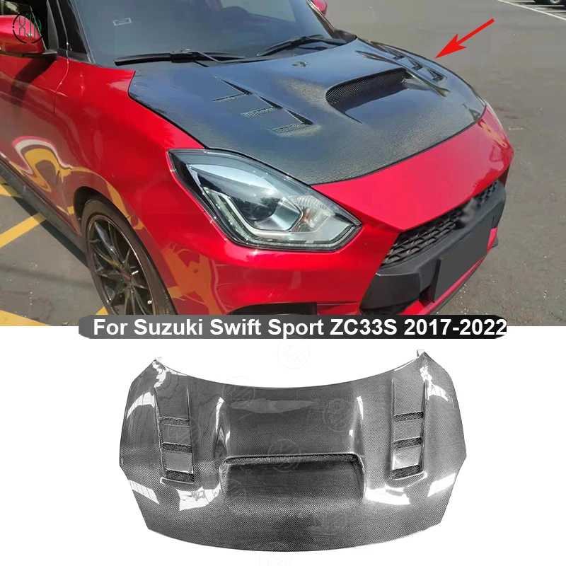 Carbon Fiber For Suzuki Swift Sport ZC33S 2017-2022 Car Front Bumper Engine Cover Hood Bonnet Vent Parts Body kit