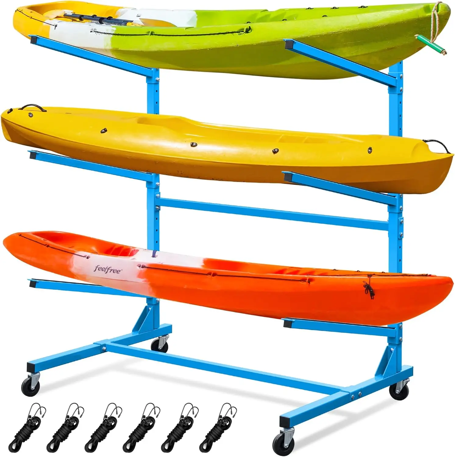 

Kayak Storage Ra With Wheels, Freestanding Watersport Kayak Ra For Outdoor Indoor, Moveable And Weatherproof Holder, Heavy Duty