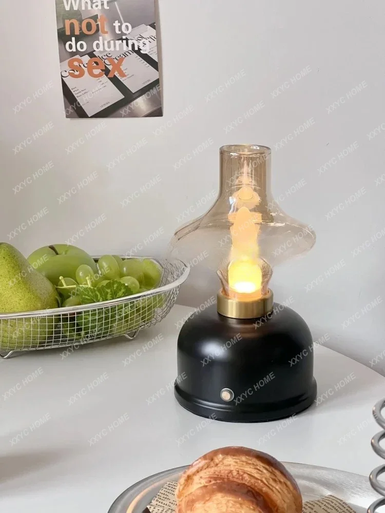 A  Candlestick Charging Desktop Luminous Object Bedroom Cream Antique Restaurant Bar Outdoor Premium