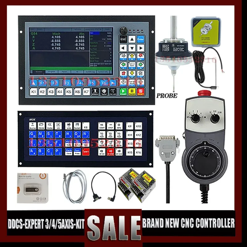 CNC Offline Controller Kit DDCS-EXPERT 3/4/5 ATC Extended Keyboard 3D Edge Finder 5 Axis Emergency Stop Handhotel Mpg