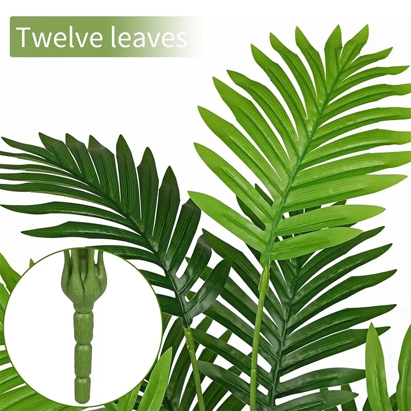 Artificial Palm Plant Leaves Green Vine Garland DIY Fake Flowers Plants for Garden Wedding Party Home Decor Vase Accessories - view 5