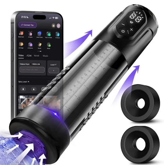 Men's Digital Display APP LCD Display Spa Enlarger Penis Exerciser Penis Pump Negative Pressure Masturbator masturbator
