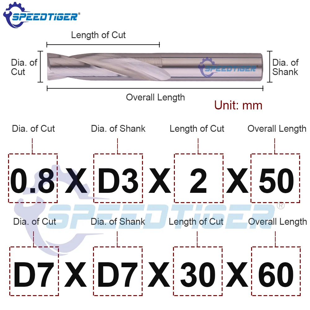 SPEEDTIGER Flat Drill Solid Carbide Dia 0.5-20mm Uncoated for Non-metal Aluminum CNC Inclined Curved Surface Bottom Hole Making