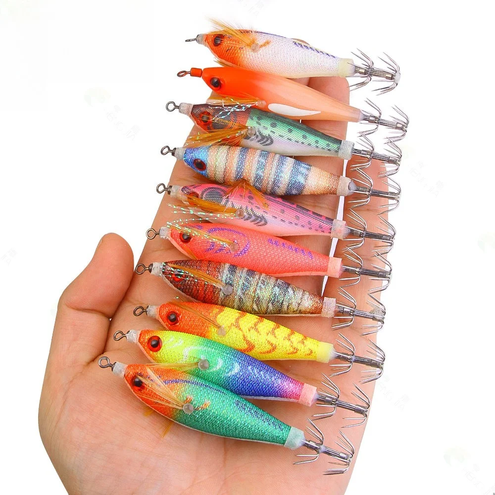1 señuelo de camarón y calamar de hundimiento lento de 8 cm y 5.8 g, señuelo de camarón equilibrado que brilla en la oscuridad, señuelos artificiales de calamar recubiertos tipo jig.
