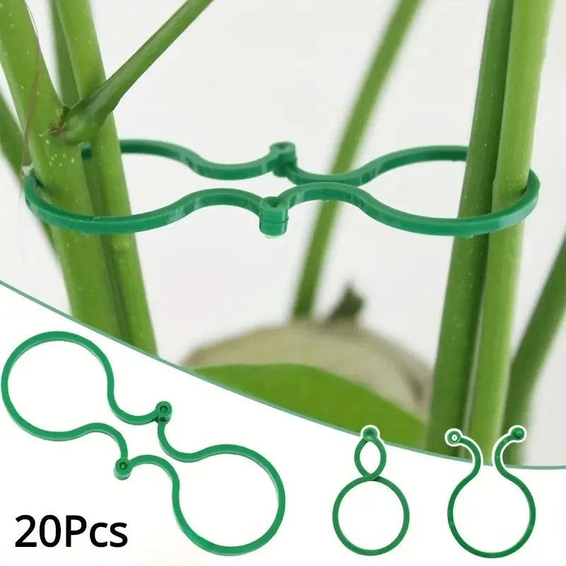 Picture 5: 20 Plastic Garden Vine Clips Plant Tie Fastening Ring Clips Tomato Plant Support Tools