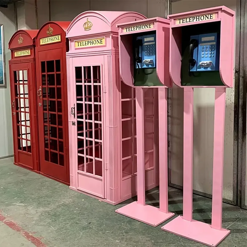 Custom Phone Booths Pink Red Mailboxes Office Soundproof Pods Wedding Decoration Display Stand