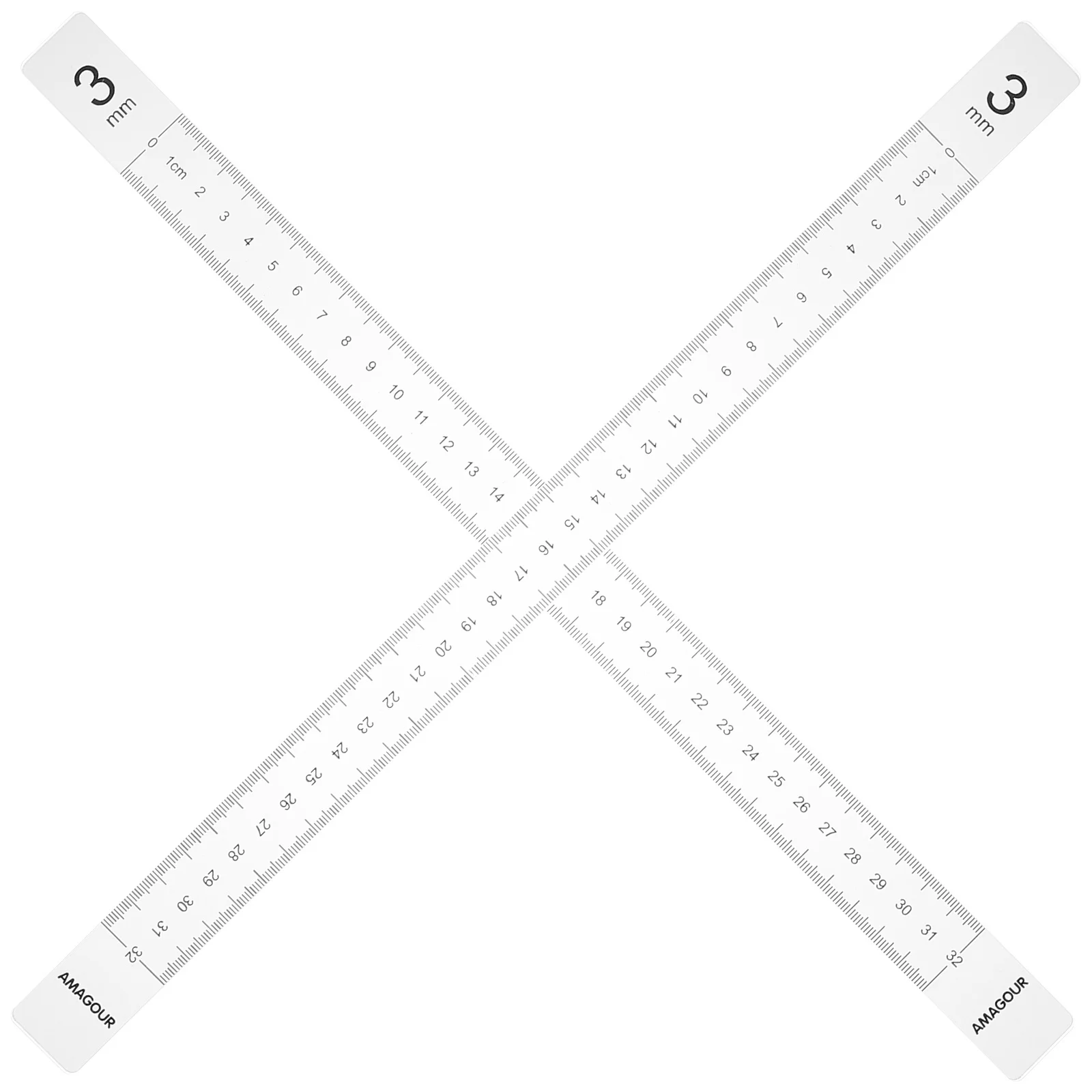 

1Pair Baking Ruler with Graduated Scale Dough Thickness Guide for Uniform Rolling Pin Use Measuring Strip Acrylic Kitchen Baking