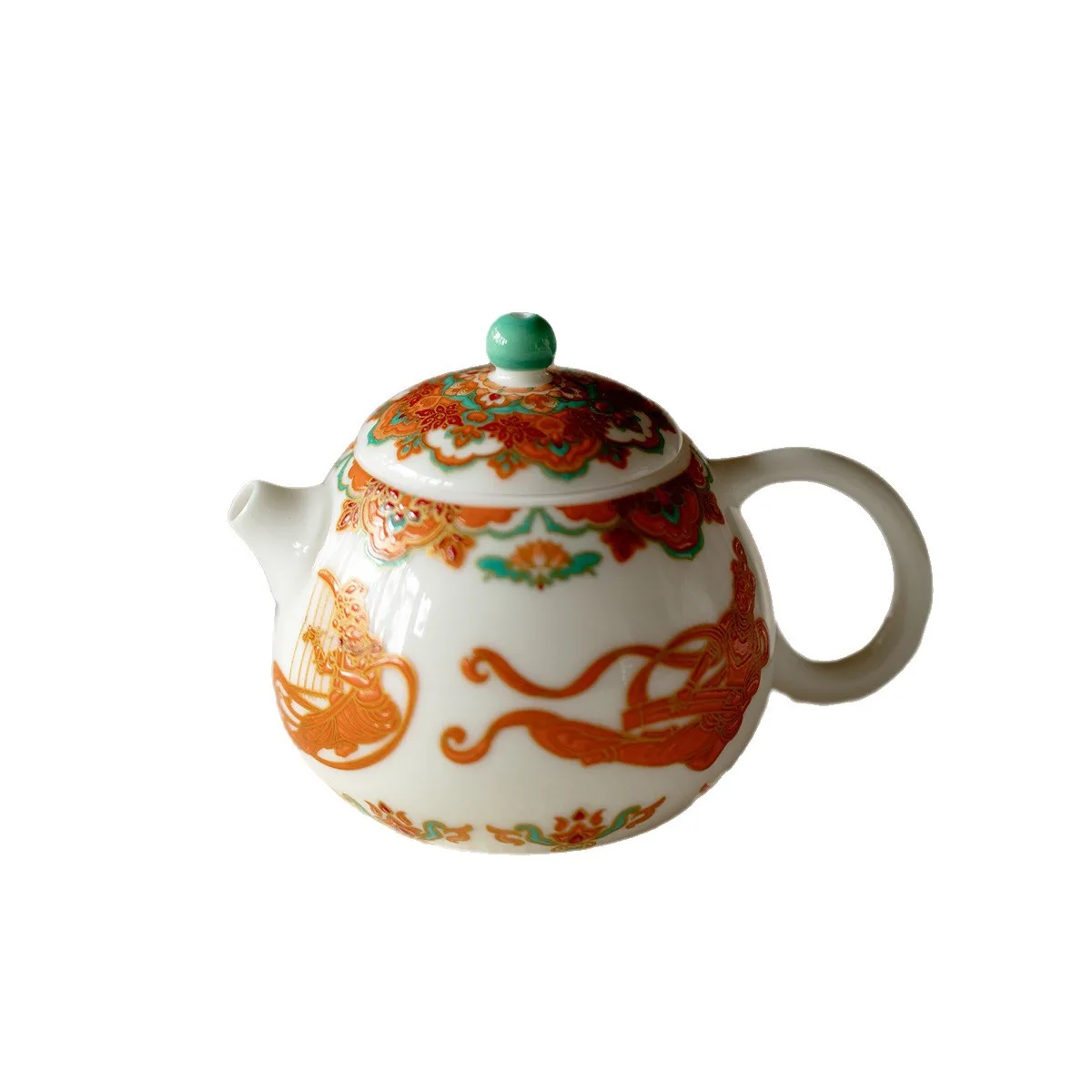 Inno Kaisong Original Chinese Style Dunhuang Feitian Xishi High-End Turquoise Green Ceramic Tea Pot National Trend Filter Teapot