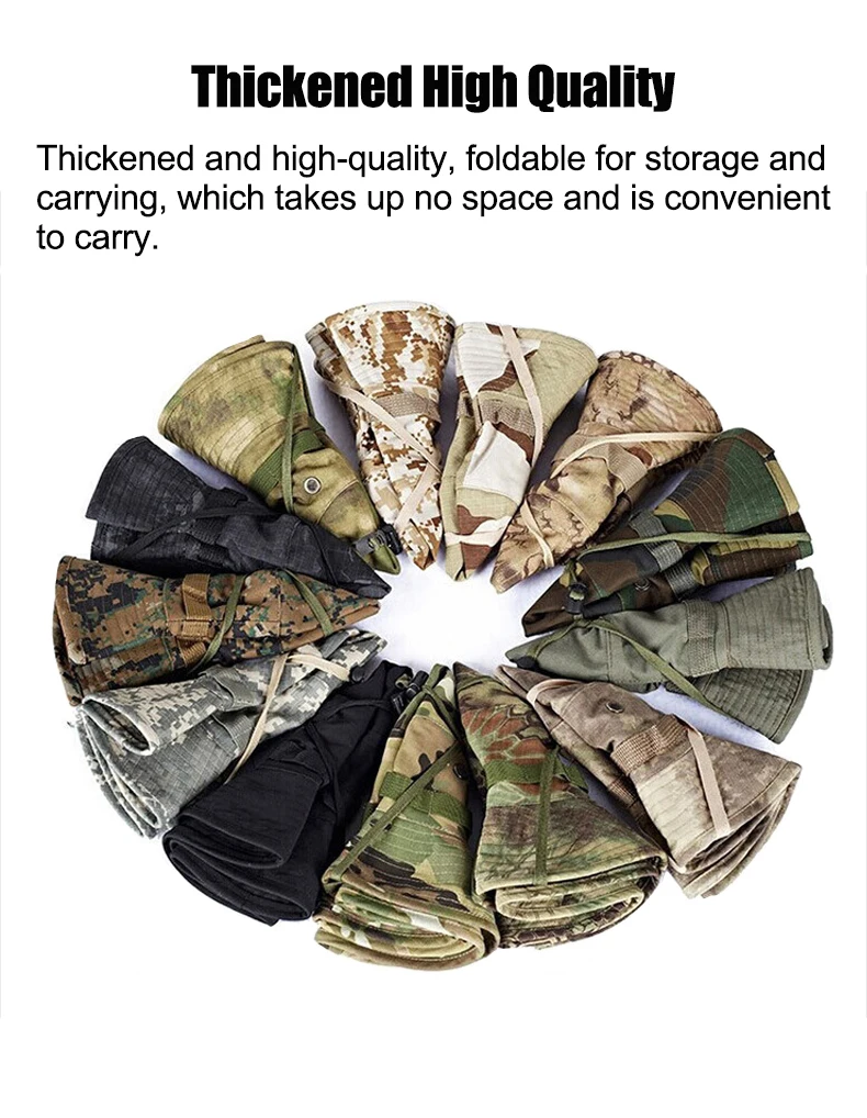 Camouflage Boonie Hut Breite Krempe Männer Frauen Sonnenhut Outdoor Wandern Angeln Jagd Sport Caps Faltbare Weiche Hut – Detail 3