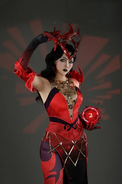 

Rivals Scarlet Witch Costume Cosplay Disguise Woman Halloween Carnical Party Clothing