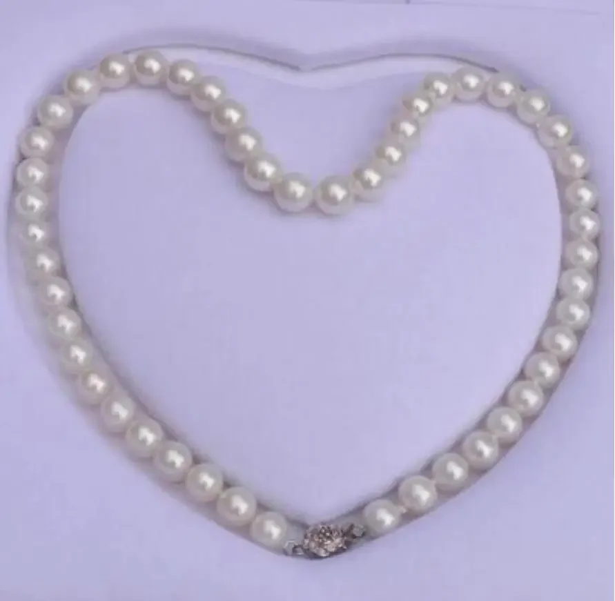 

JEWELRY NECKLACE luxury Authentic Pearl 9-10mm bright light natural pearl necklace fine jewelry