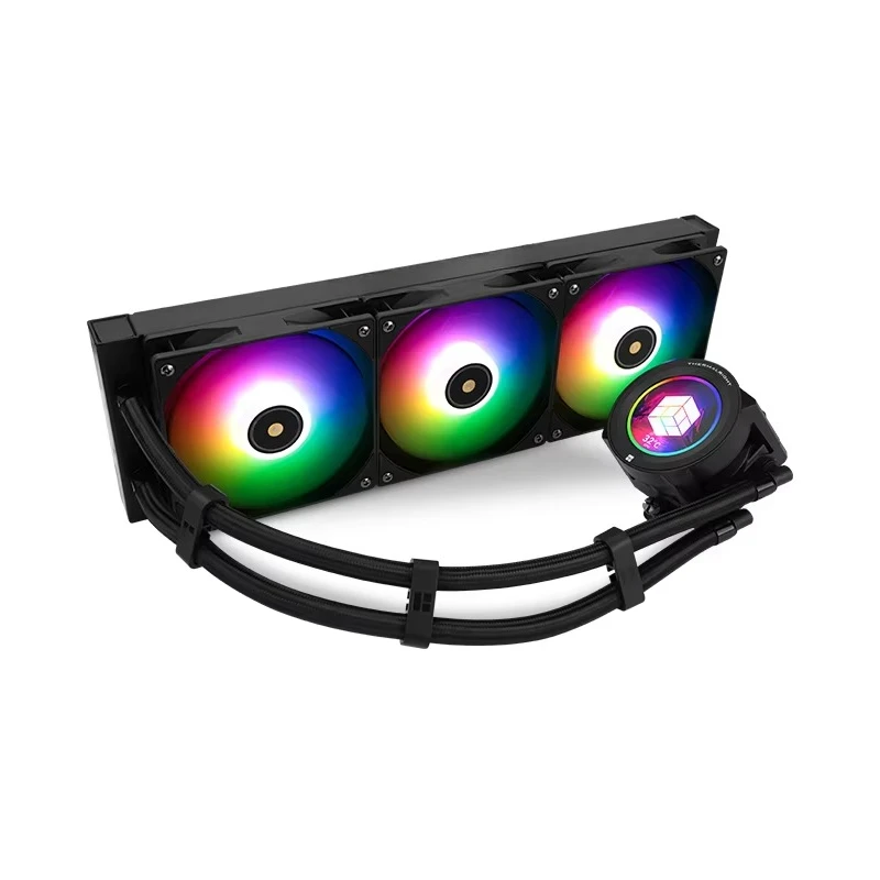 For CV360 Black ARGB Integrated Water-Cooled Radiator Copper Plastic Horizon Core Heatsink Computer Case