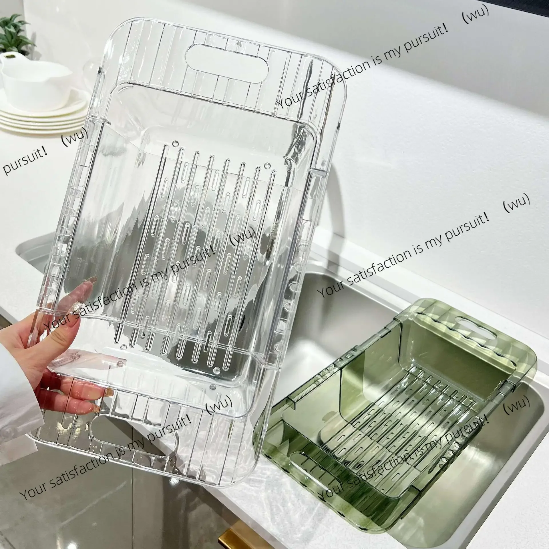 Retractable drain basket kitchen sink sink washing basket household fruit and vegetable tableware storage