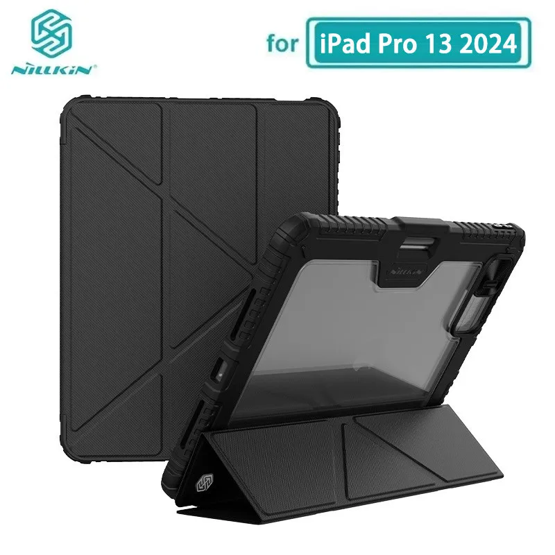 for iPad Pro 13 2024 Case Nillkin Bumper Pro Leather Case for iPad Pro 13 2024 Cover with Pencil Holder