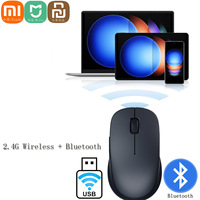 Original Xiaomi Mijia Dual-Mode Wireless Mouse Silent Edition 2.4GHz and Bluetooth USB Connection Side Button Mini Game Mouse