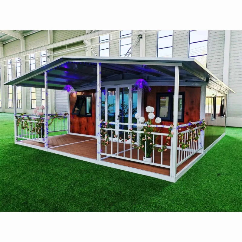 YG Modern Luxury Prefabricated Double Wing Folding Expansion Steel Frame Mobile House Foldable Container for Shop Use