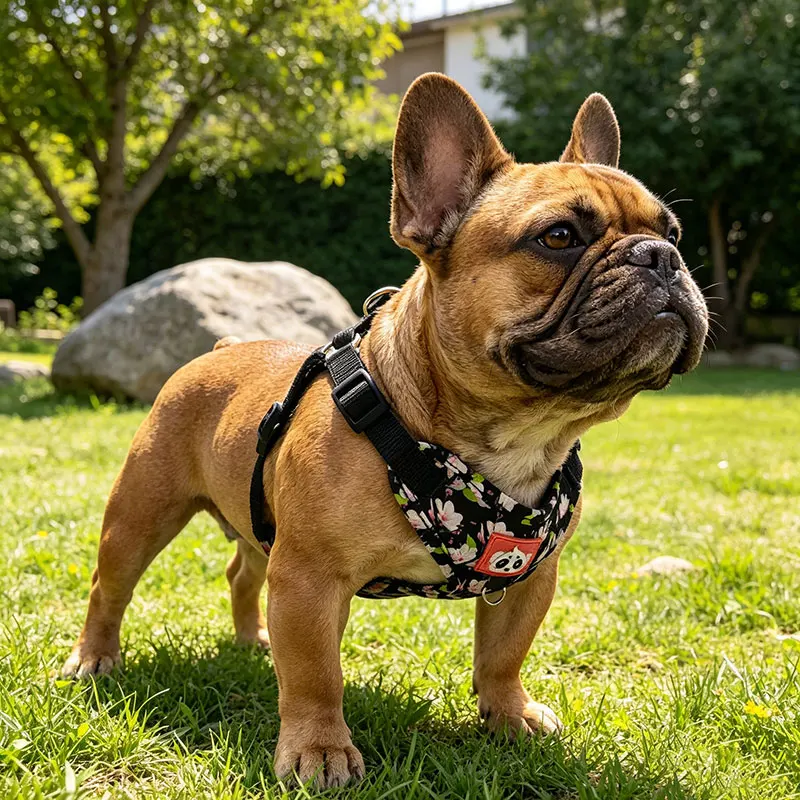 Peitoral para cão com flores, ajustável e respirável_voghion.com