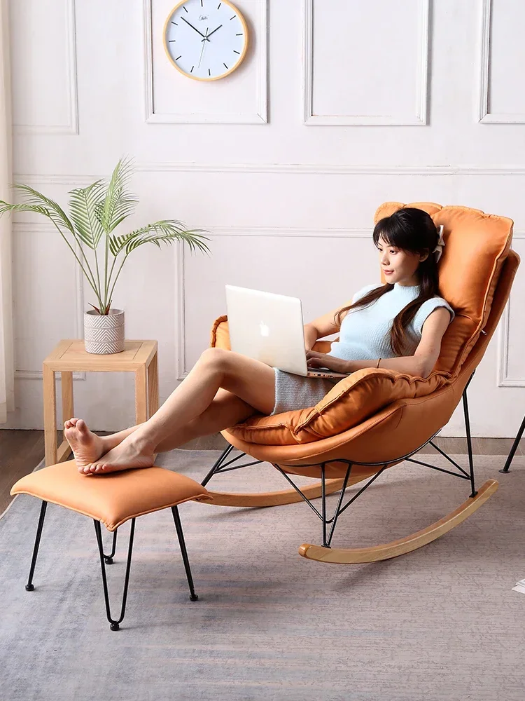 

Nordic Rocking Chair Recliner Adult Home Lazy Single-Seat Sofa Chair Rocking Chair