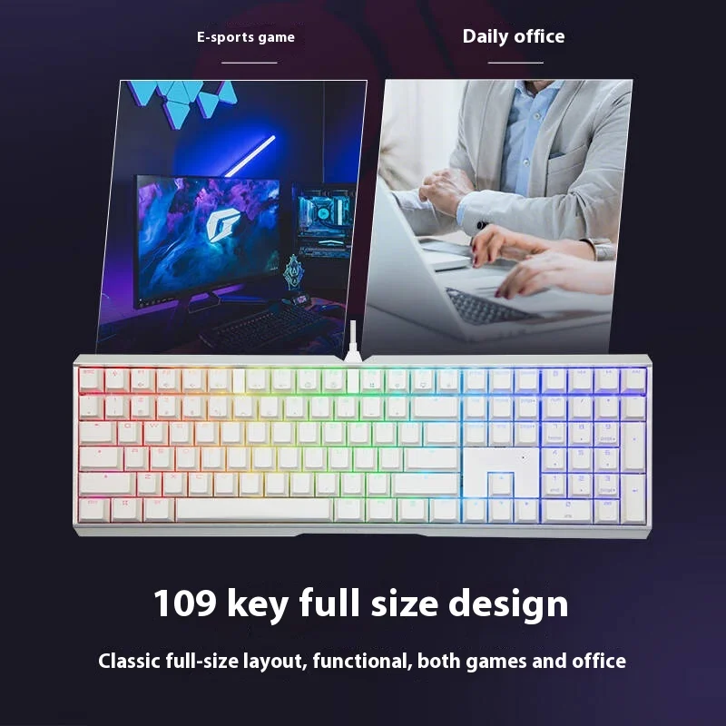 CHERRY MX3.0S Tri-Mode Wireless Mechanical Keyboard RGB Backlit Aluminum Frame Red Switch Gaming Office Home Mac Colorful light