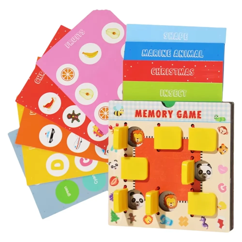 Jeu d'échecs en bois pour enfants, jouet d'entraînement à la pensée logique, entraînement à la mémoire Montessori, développement du cerveau pour l'éducation précoce
