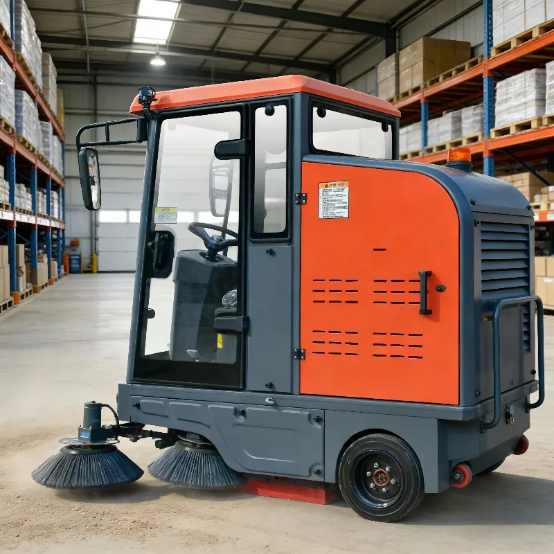 Industrial Electric Ride on Road Sweeper Heavy Duty Street Cleaning Machine Outdoor Parking Lot Warehouse Sweeper Machine