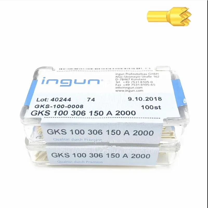 Imagem -06 - Ingun Sonda Gks100 Série Banhado a Ouro Teste Agulha Sk4 Protocolo Mola Telescópica Pino Superior 100 Pcs Box