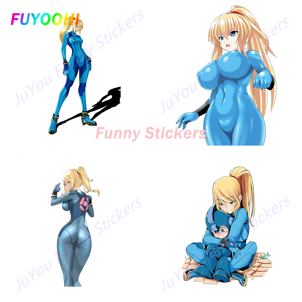 

FUYOOHI Funny Stickers Exterior Accessories Personality Metroid Hot Girl Samus Aran Anime Car Window Decal Sticker Styling JDM
