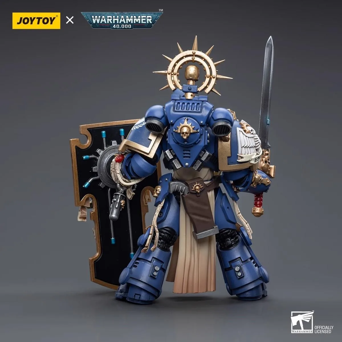 【Accessories】JOYTOY Warhammer 40k 1/18 Action Figures Ultramarines Primaris Captain with Relic Shield and Power Sword  Model Toy