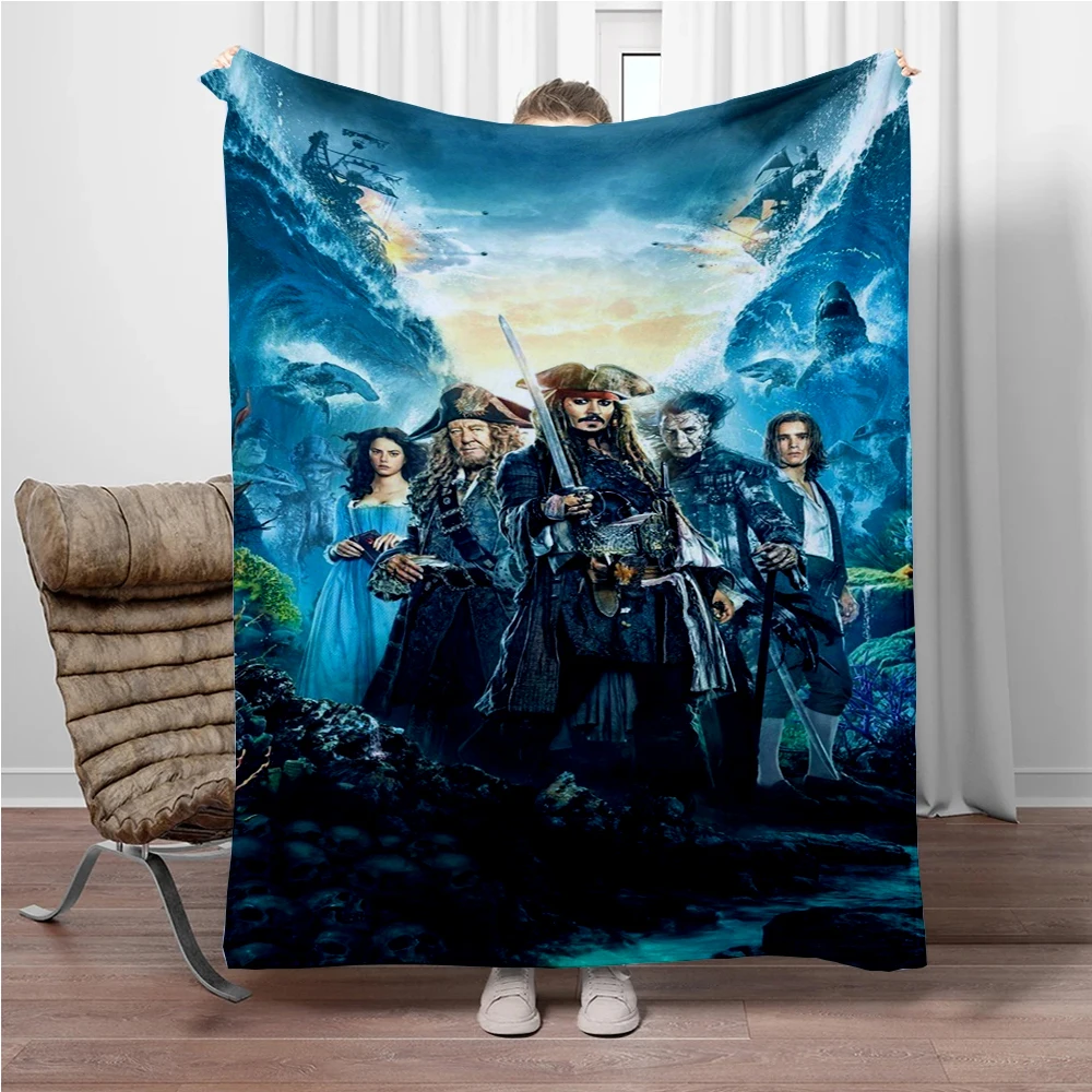 31 Style Pirates of the Caribbean Printed Flannel Four Season Thin Blanket for Sofa Beds Living room Travel Picnic Blanket Gifts