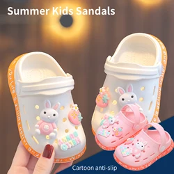 Summer Children Garden Shoes Mules Boys&Girls Beach Sandal Kids Lightweight Breathable Cute Cartoon Slip Baby Slippers