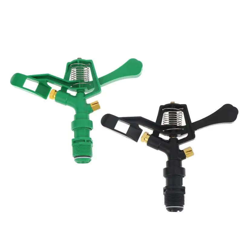 Plastic 360 Degree Angle Rotating Sprinkler Head For Rocker Arm Double Spray Lawn Irrigation Nozzle 3/4