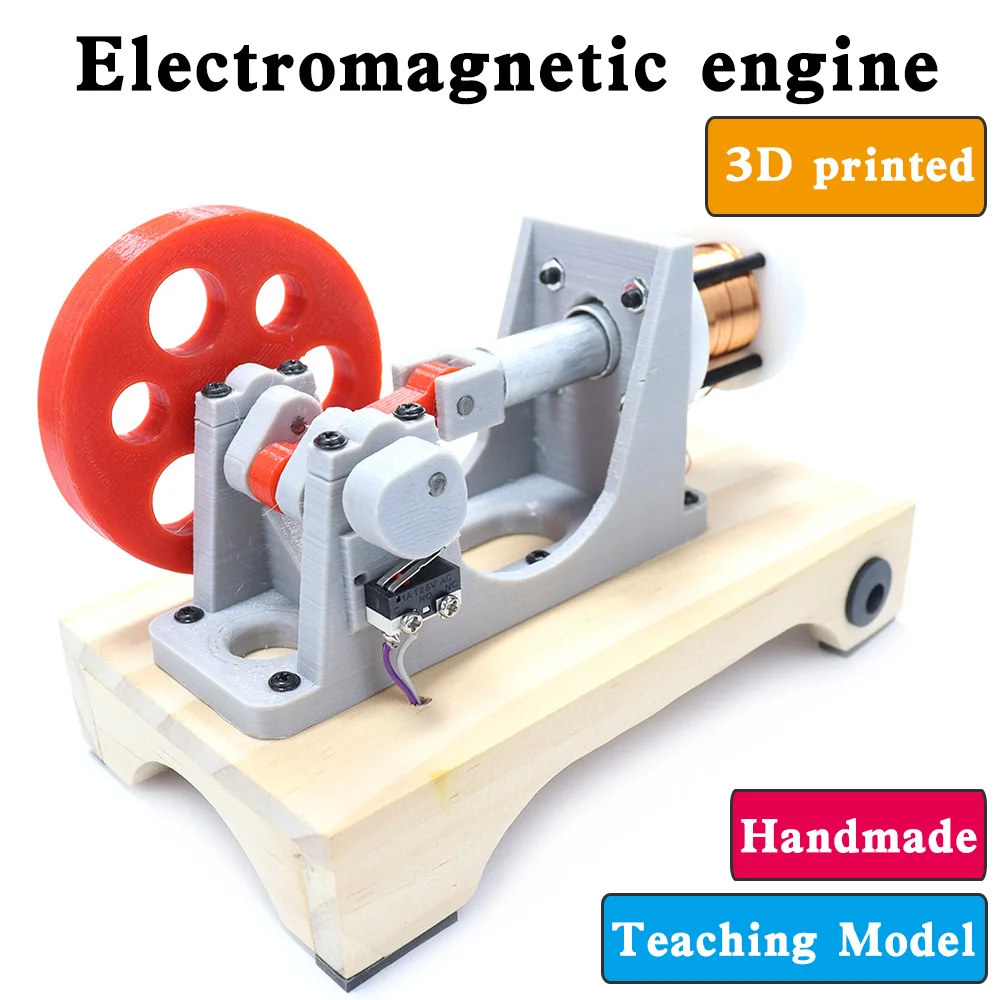 DIY Electromagnetic engine model Coil piston Engine Physical Science Experiments Electrical and magnetic energy Handmade Edu kit